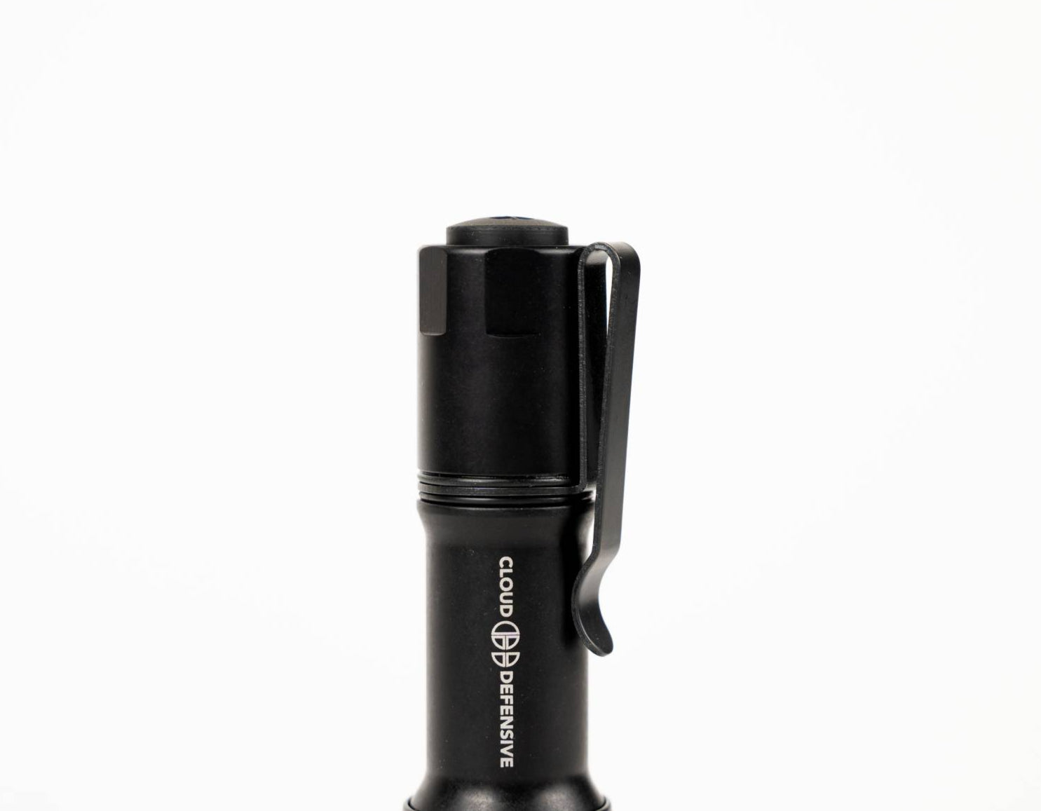 close up of of black MCH flashlight tailcap