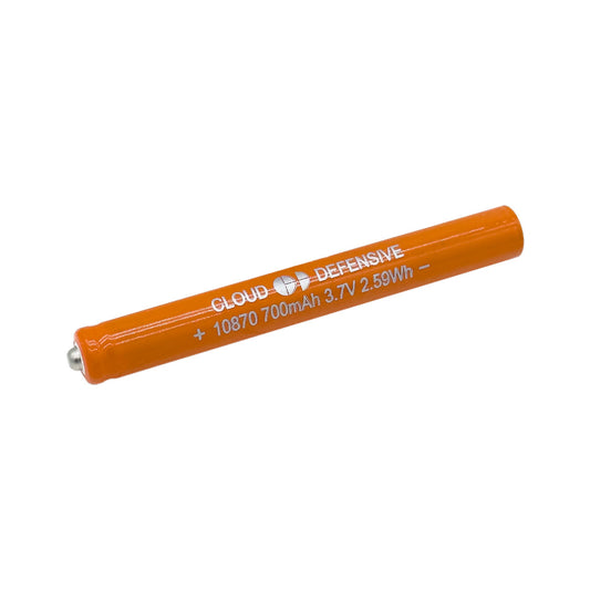 Close up of orange 10870 rechargeable battery