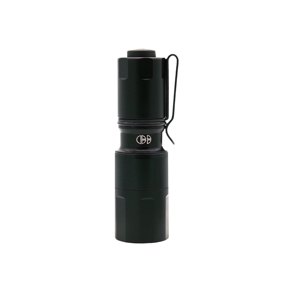 Front view of black MCH Micro flashlight