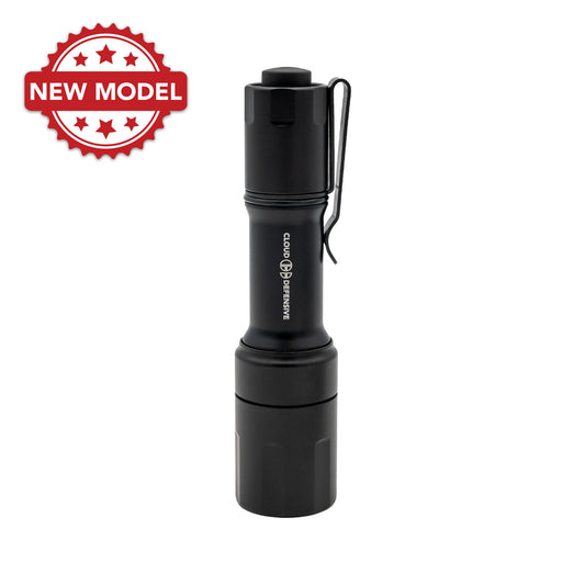 Black Cloud Defensive HC3 handheld flashlight.