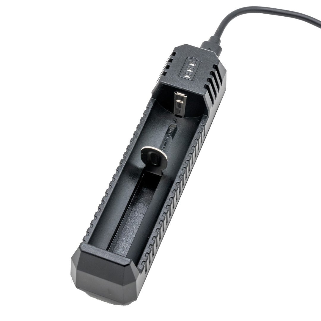 Nitecore brand UI1 battery charger with charging cable attached