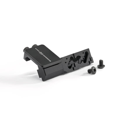 Side view of black Torrent picatinny mount and bolts.